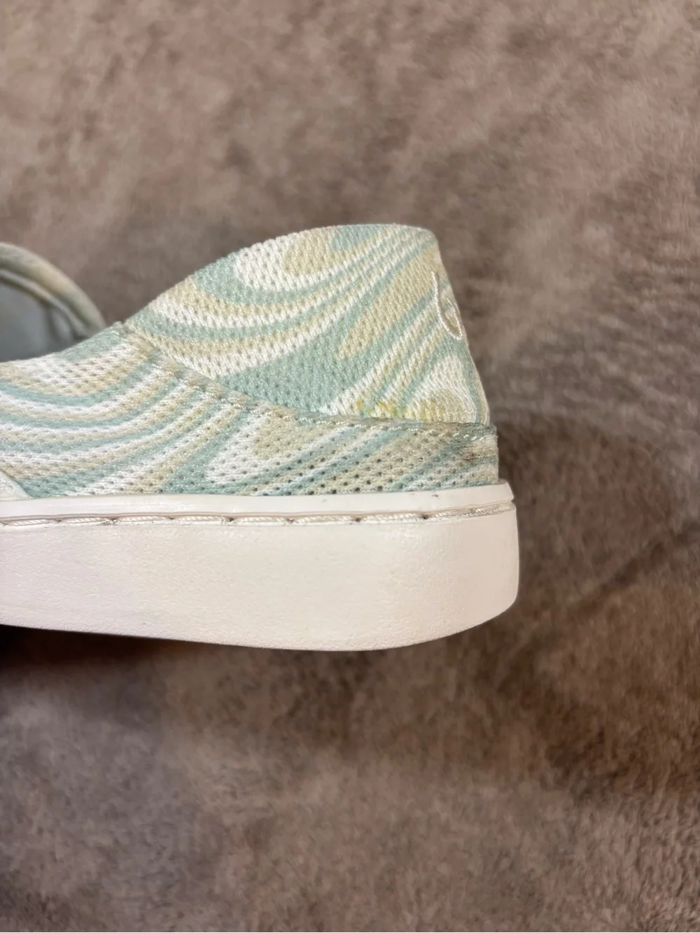 OluKai Pehuea Slip-On Sneakers in Light Blue Swirl Womens 6